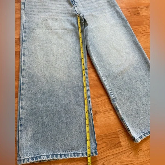 Michael Kors Women Sz 6 Blue Selma Crop Wide Leg Denim Jeans Pant Cotton Lyocell - Picture 4 of 14